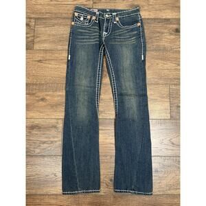 True Religion Joey Jeans Womens 26 Blue Medium Low Rise Flare Denim USA